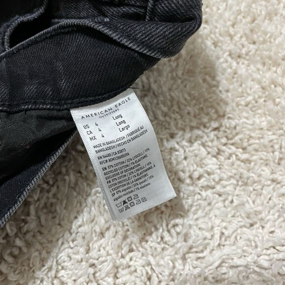 American Eagle 4 Long Black Retro Whiskered High Rise '90s Skinny Jeans - Picture 7 of 7